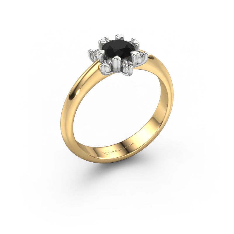Ring Liesbeth 585 goud zwarte diamant 0.72 crt