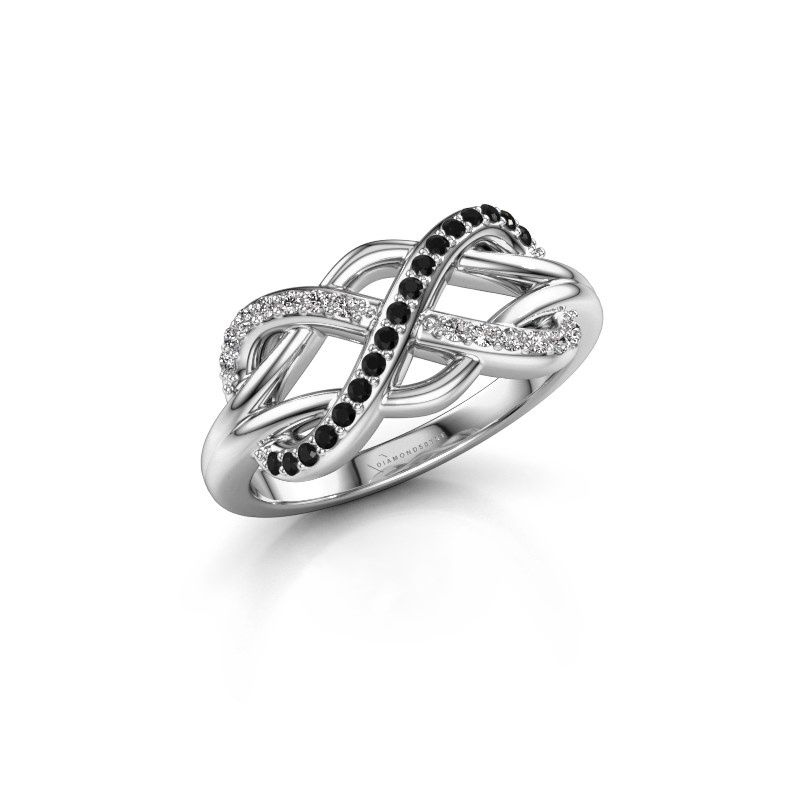 Image of Ring Lizan 585 white gold black diamond 0.229 crt