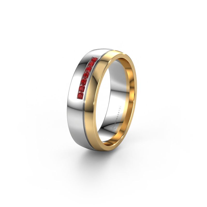 Wedding ring WH0308L26AP 585 white gold ruby ±6x1.7 mm
