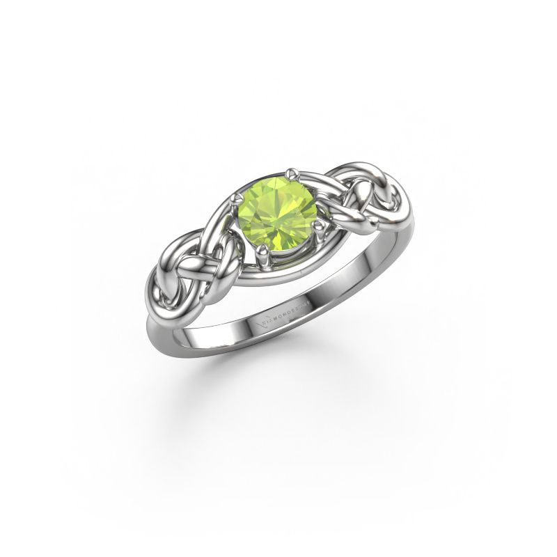 Bague Zoe 585 or blanc péridot 5 mm