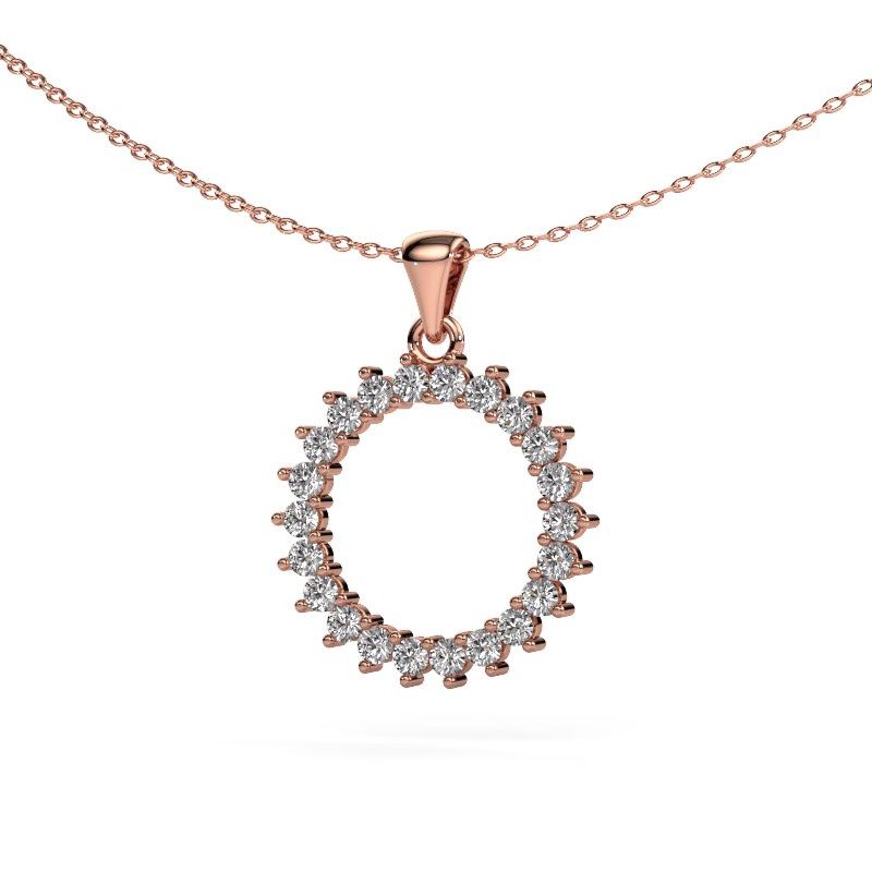 Anhänger Round 3 585 Roségold Zirkonia 2 mm