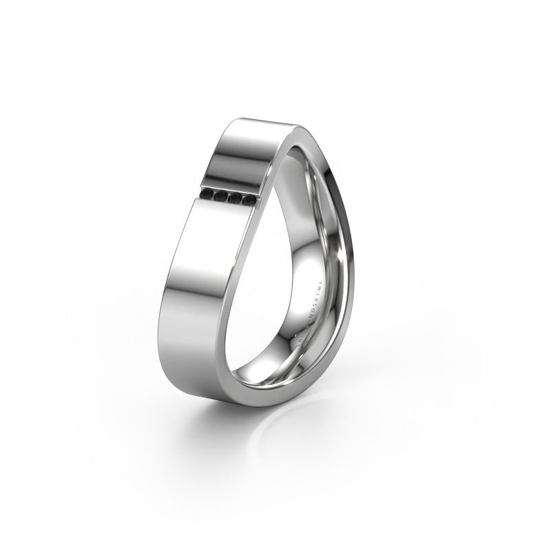Trouwring WH2046LP 585 witgoud zwarte diamant ±5x2.2 mm