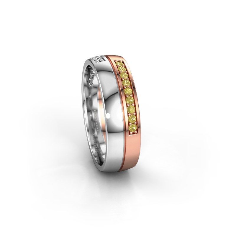 Image of Wedding ring WH0213L26AP<br/>585 rose gold ±6x1.7 mm<br/>Yellow sapphire
