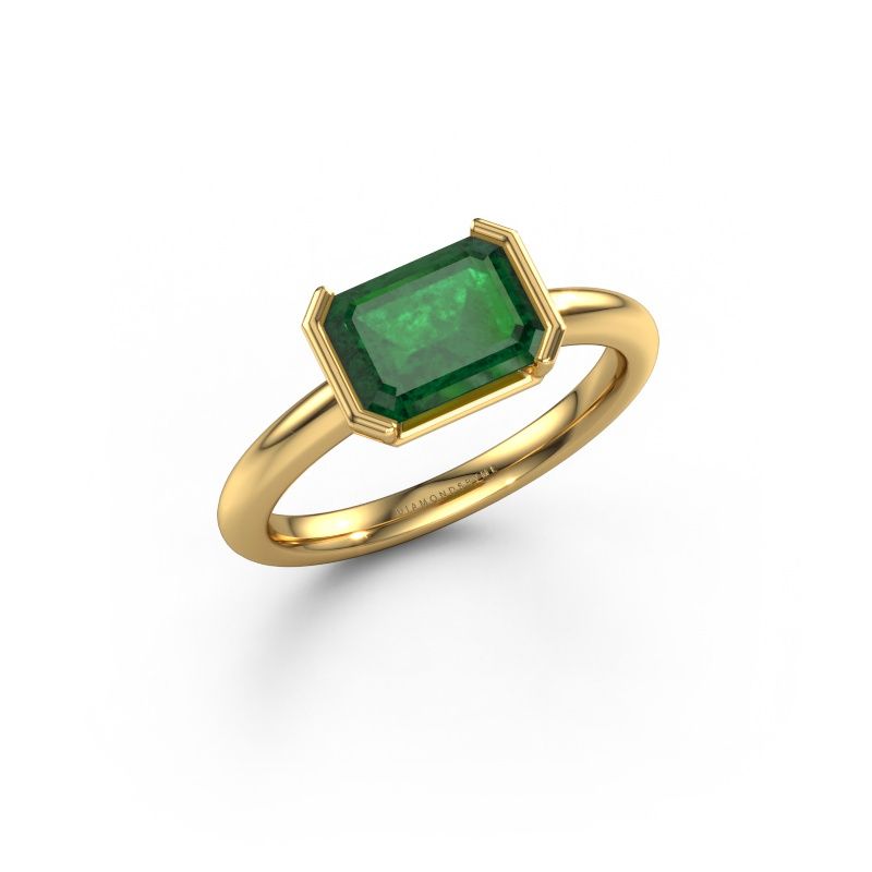 Engagement ring Tayler EME 585 gold emerald 8x6 mm