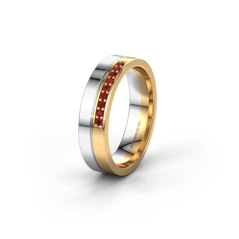 Image of Wedding ring WH0213L15AP<br/>585 white gold ±5x1.7 mm<br/>Ruby
