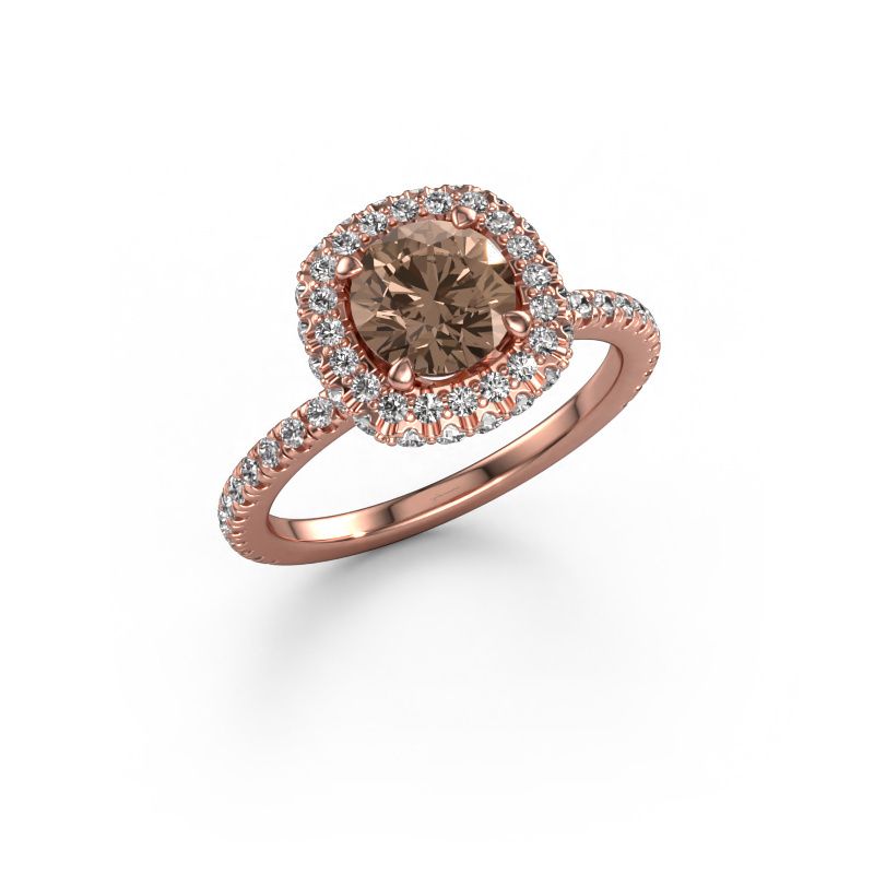 Verlovingsring Talitha RND 585 rosé goud bruine diamant 1.688 crt