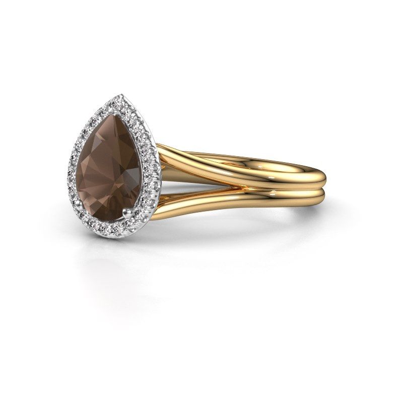 Afbeelding van Verlovingsring verla pear 1<br/>585 goud<br/>Rookkwarts 8x6 mm