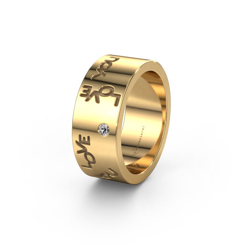Trouwring Namering 5 585 goud ±8x1.8 mm
