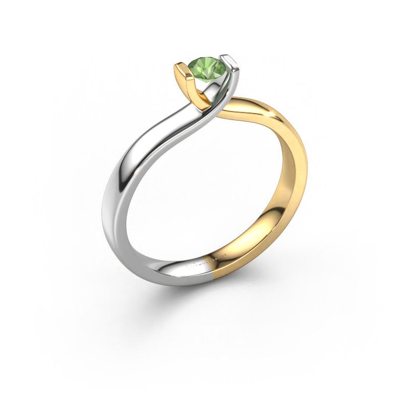 Ring Noor 585 Gold Turmalin grün 3.7 mm