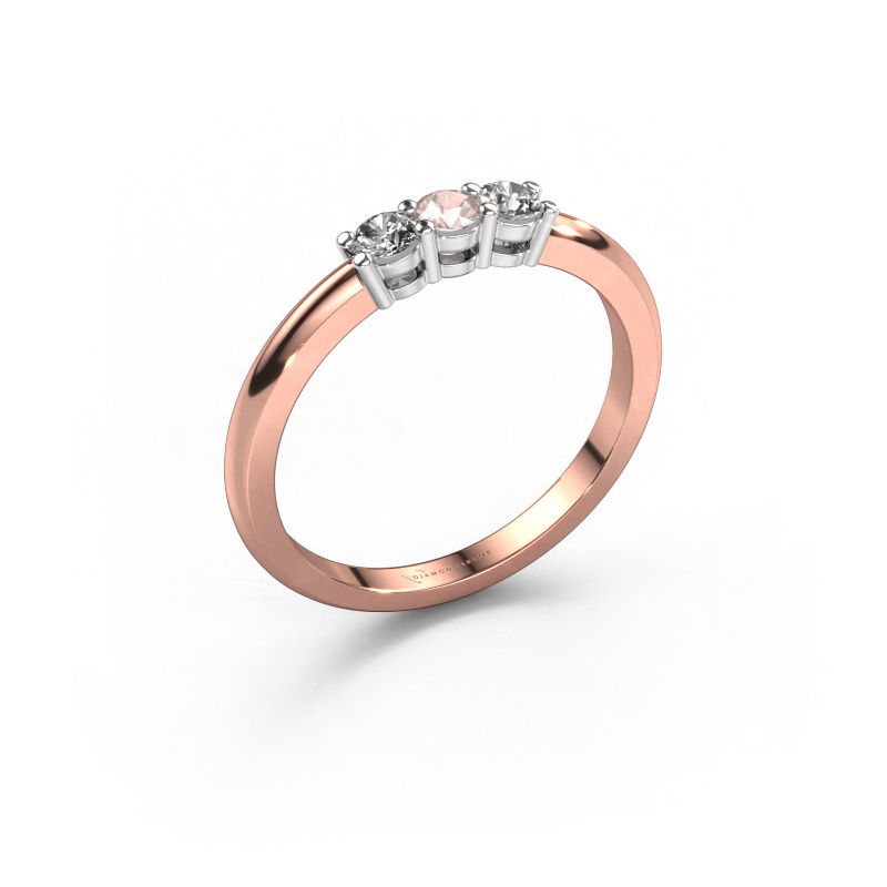 Ring Michelle 3 585 rose gold morganite champagne 3 mm
