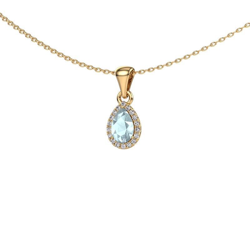 Pendant Seline per 585 gold aquamarine 6x4 mm