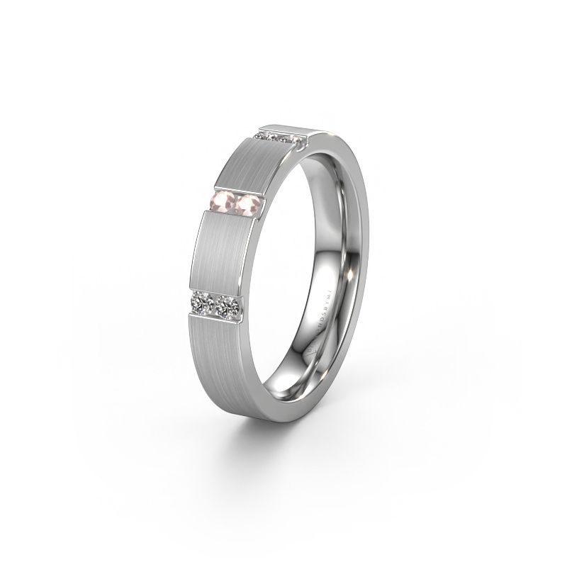 Wedding ring WH2133L14BM 950 platinum morganite champagne ±4x2.2 mm