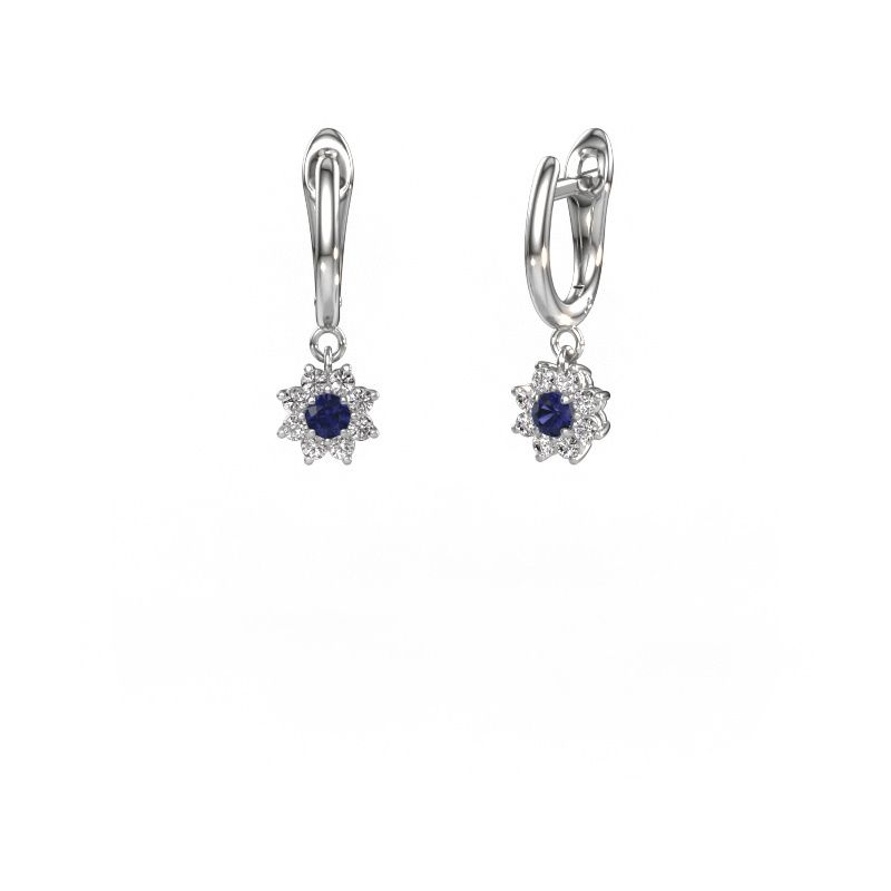 Pendants d'oreilles Camille 1 585 or blanc saphir 3 mm