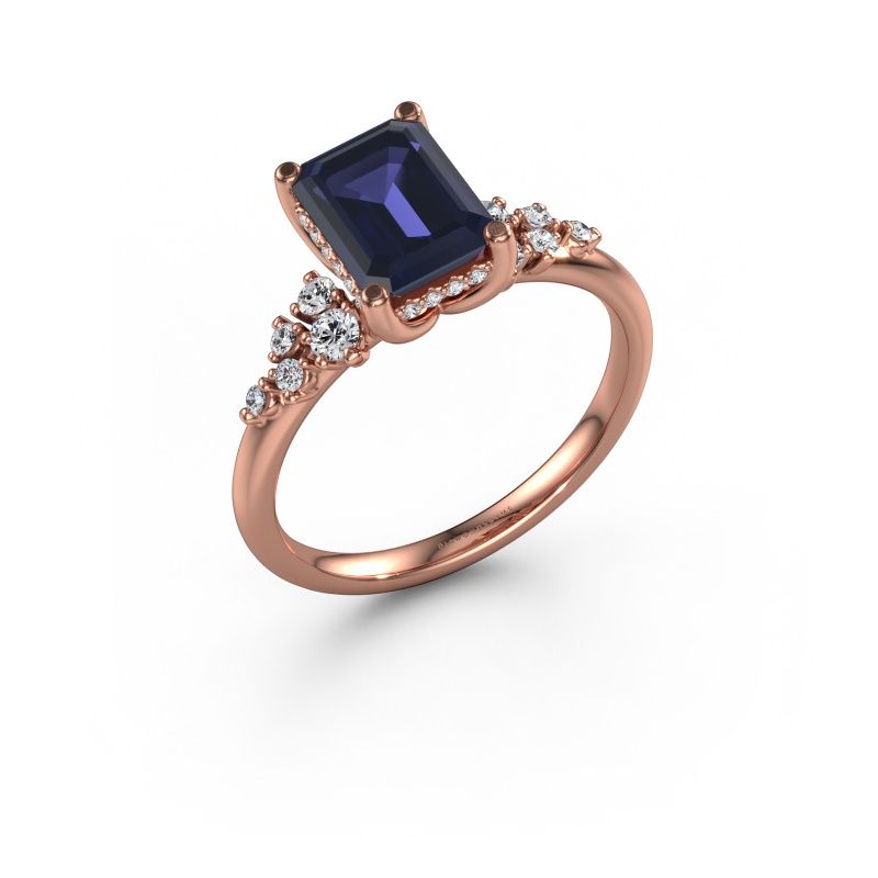 Verlobungsring Emma EME 585 Roségold Saphir 8x6 mm