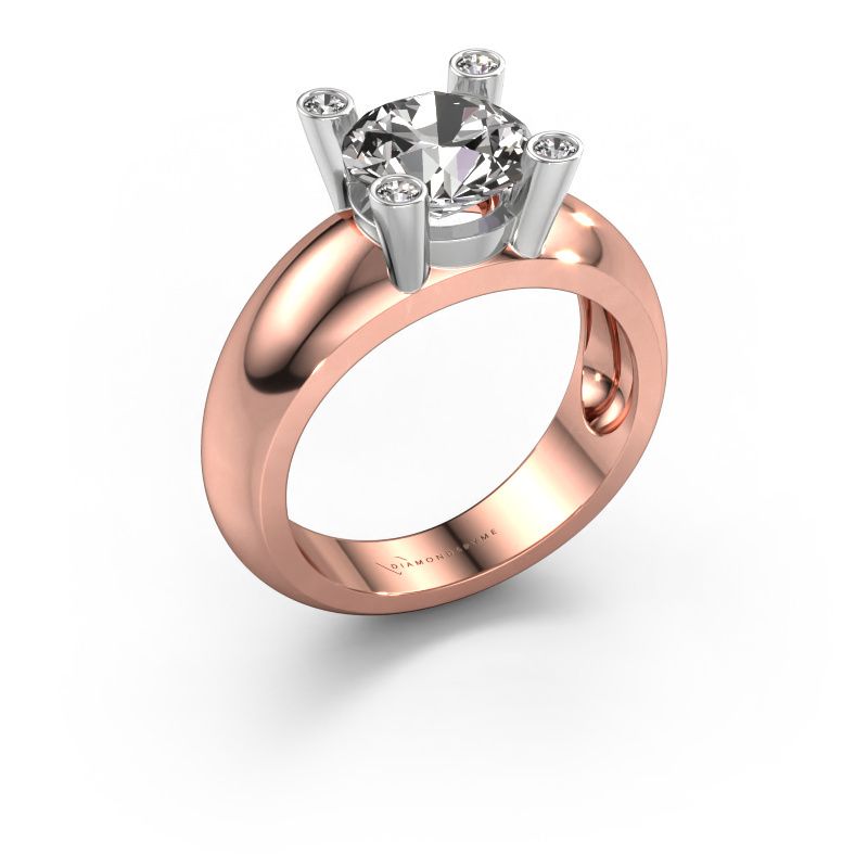 Bague Tamara RND 585 or rose diamant 2.00 crt