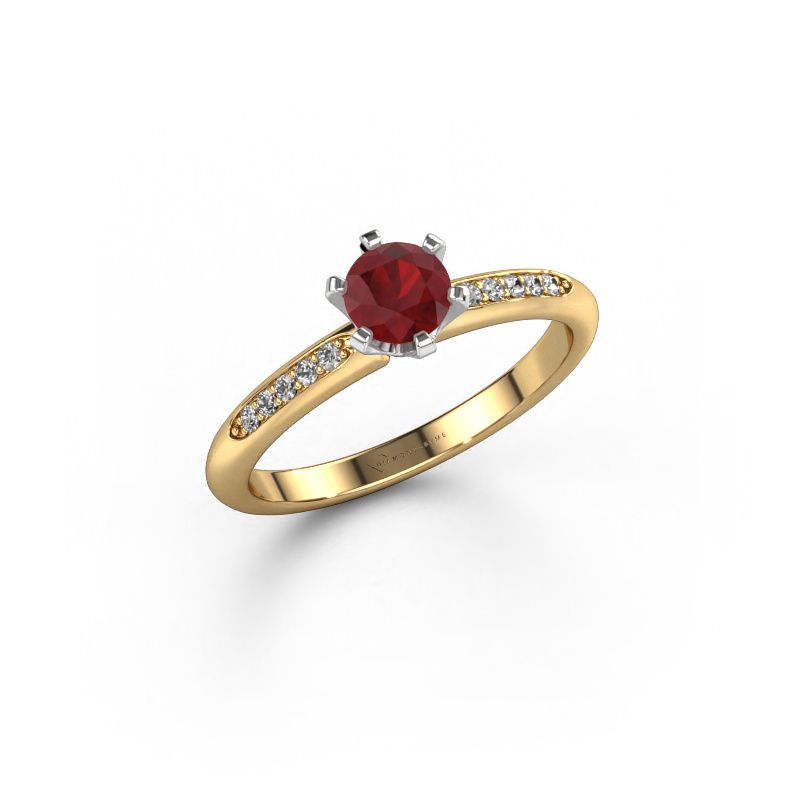 Verlovingsring Tiffy 2 585 goud robijn 4.7 mm