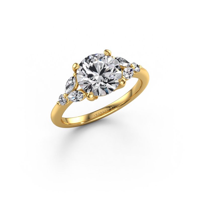 Engagement ring Megan RND 585 gold lab grown diamond 2.46 crt