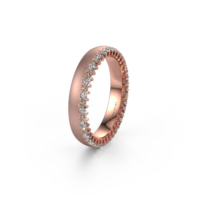 Trouwring WH2138L24B 585 rosé goud bruine diamant ±4x2 mm