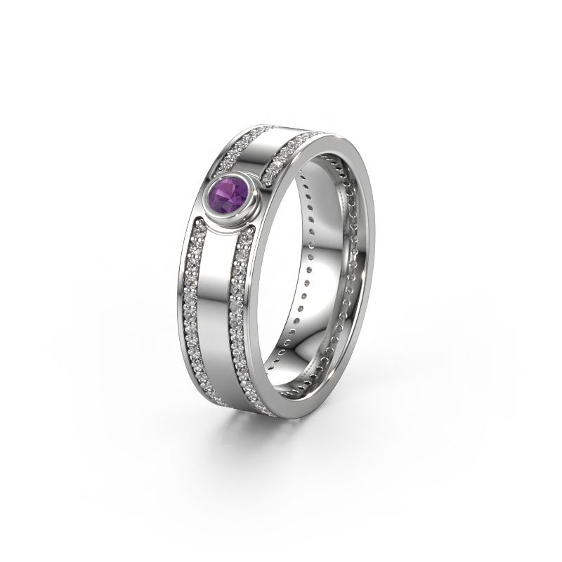 Wedding ring WH2044P 950 platinum amethyst ±6x2 mm