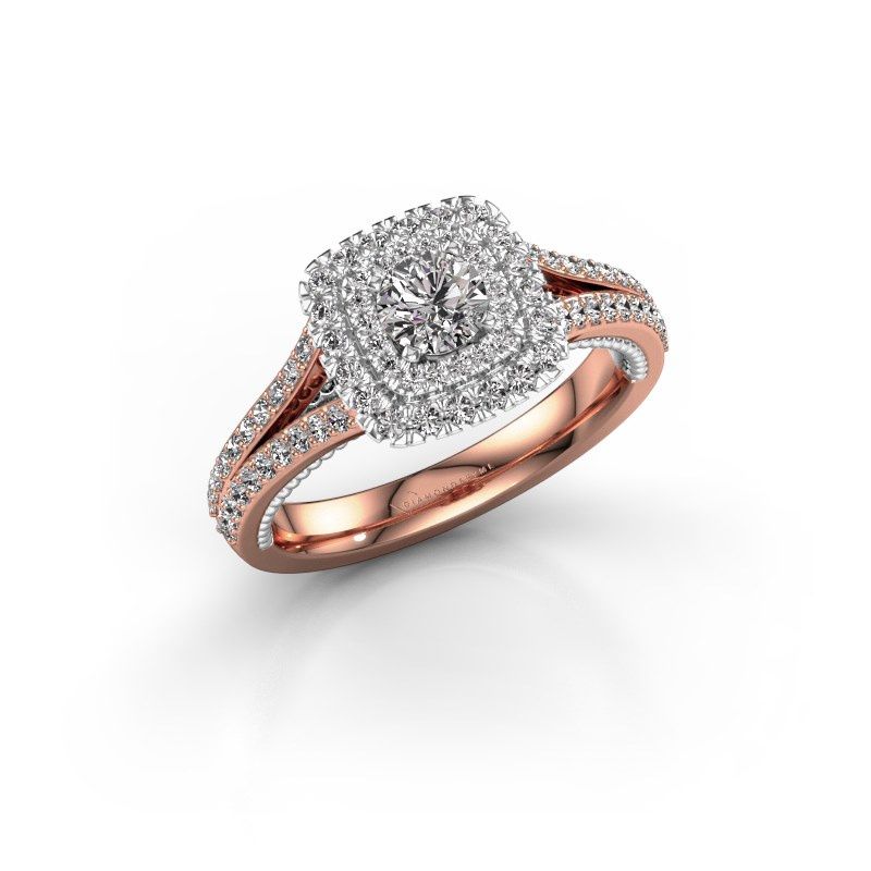 Afbeelding van Verlovingsring Annette<br/>585 rosé goud<br/>Diamant 0.872 crt