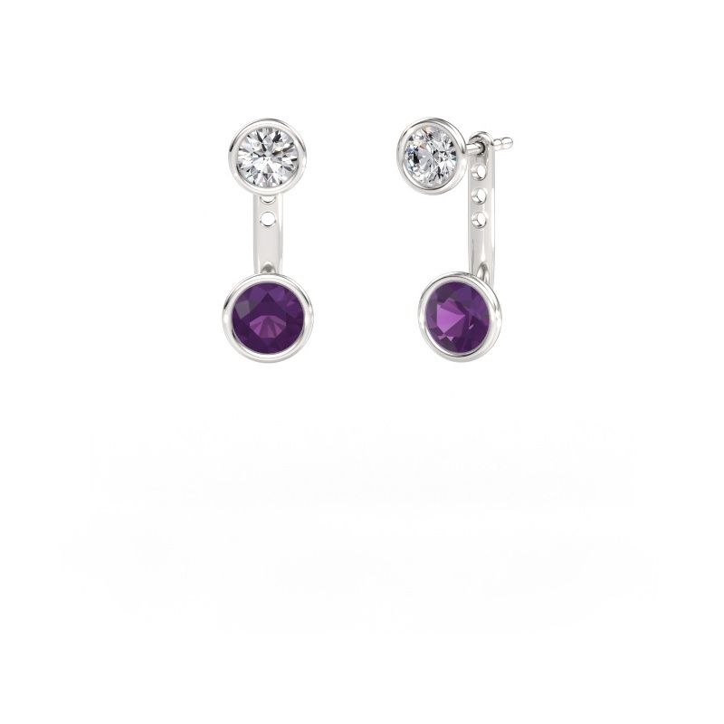 Earrings Halle 585 white gold amethyst 6 mm