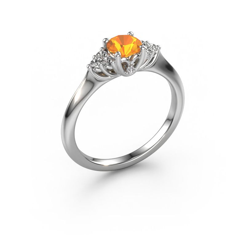 Bague de fiançailles Felipa RND 950 platine citrine 5 mm