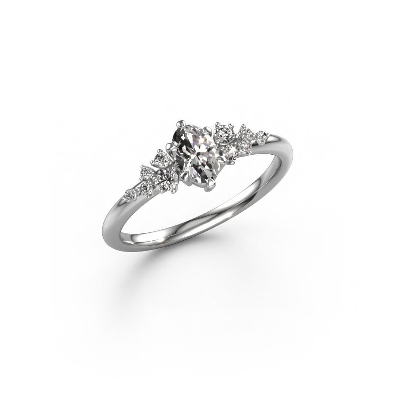Ring Royce OVL 585 white gold diamond 0.40 crt