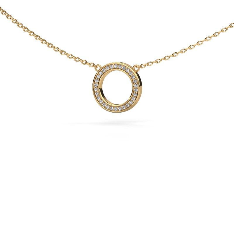 Pendant Round 1 585 gold diamond 0.075 crt