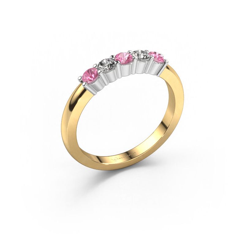 Ring Yasmin 5 585 gold pink sapphire 3 mm