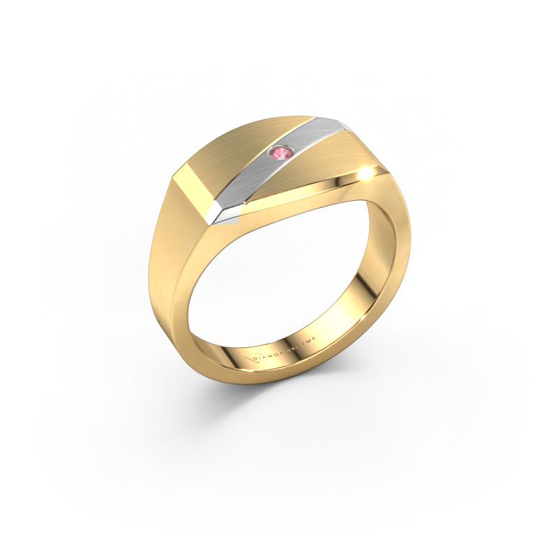 Men's ring Joe 3 585 gold tourmaline pink 2 mm