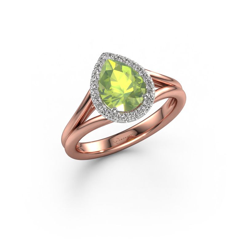 Verlobungsring Verla pear 1 585 Roségold Peridot 8x6 mm
