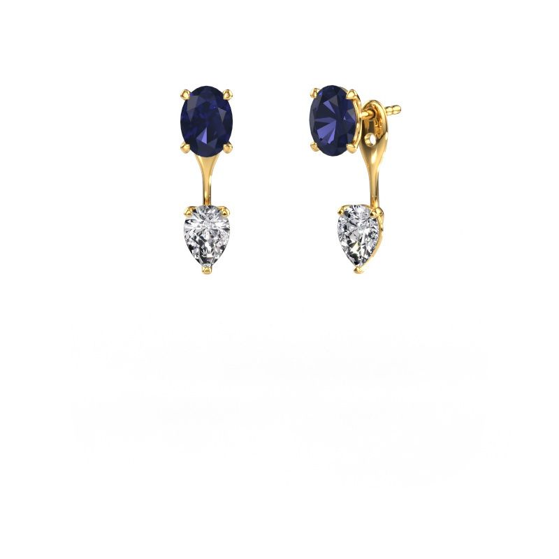Oorhangers Kate OVL-PER 585 goud saffier 7x5 mm