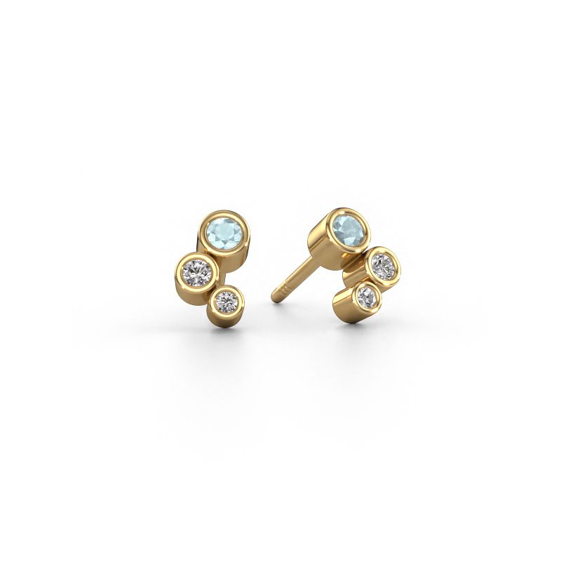 Ohrsteckers Marlys 585 Gold Aquamarin 2.5 mm