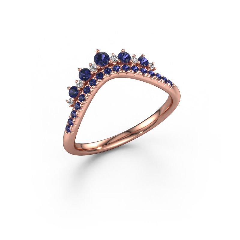 Aanschuifring Nica C 585 rosé goud saffier 2.4 mm