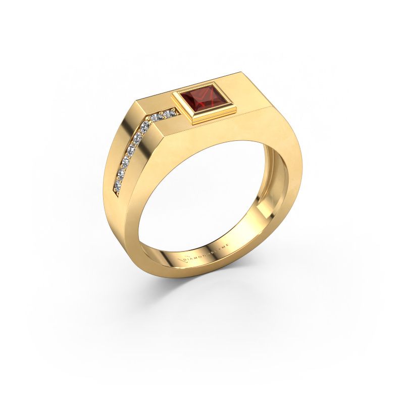 Men's ring Robertus 1 585 gold garnet 4 mm