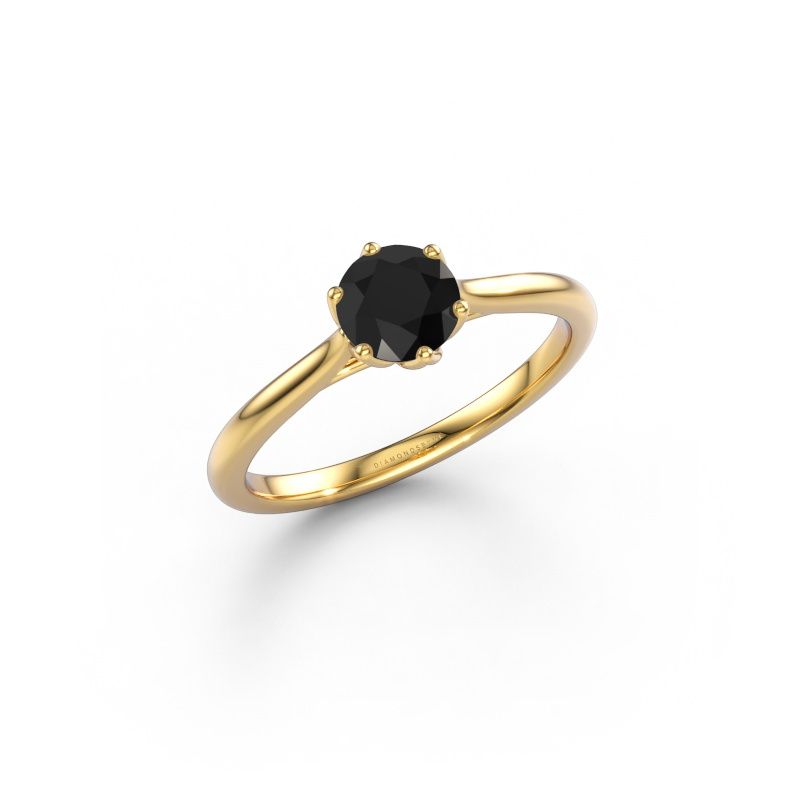 Engagement ring Winona RND 585 gold black diamond 0.60 crt