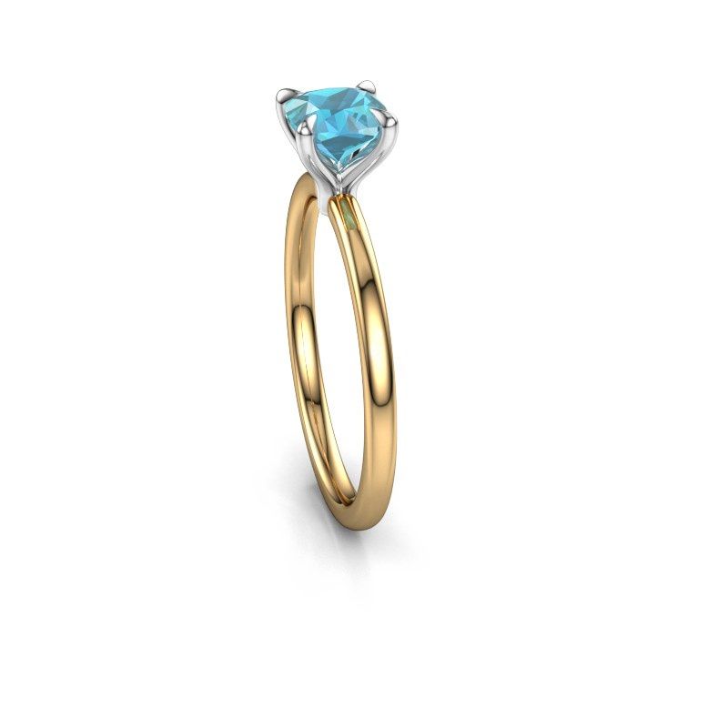Afbeelding van Verlovingsring Crystal CUS 1 585 goud blauw topaas 5.5 mm
