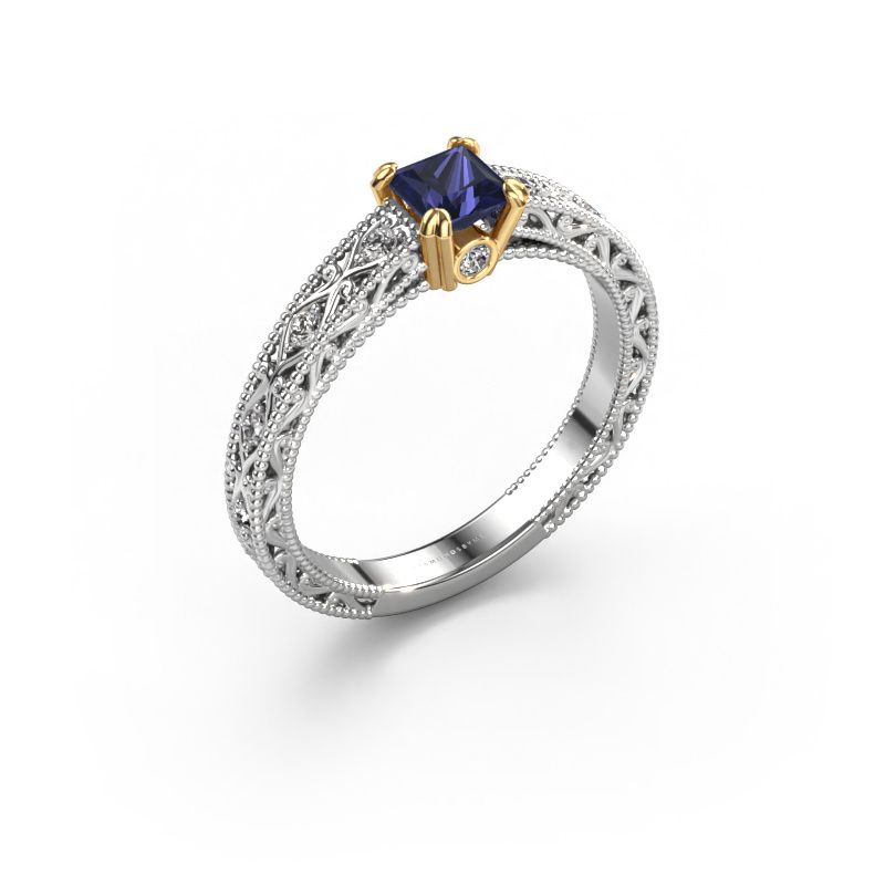 Verlobungsring Ardella 585 Weißgold Saphir 4 mm