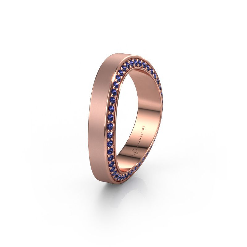 Trouwring WH2029AM 585 rosé goud saffier ±5x2.2 mm