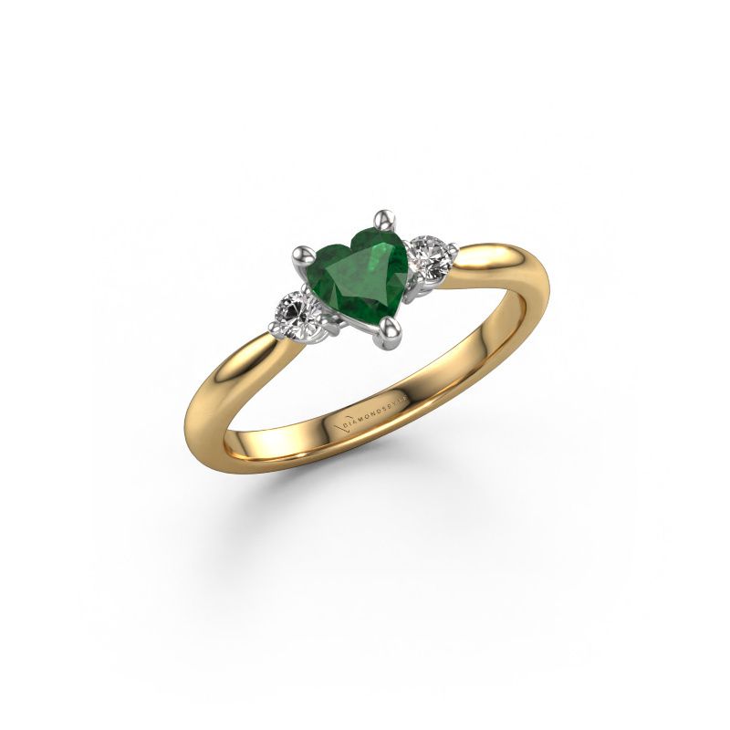 Engagement ring Lieselot HRT 585 gold emerald 5 mm