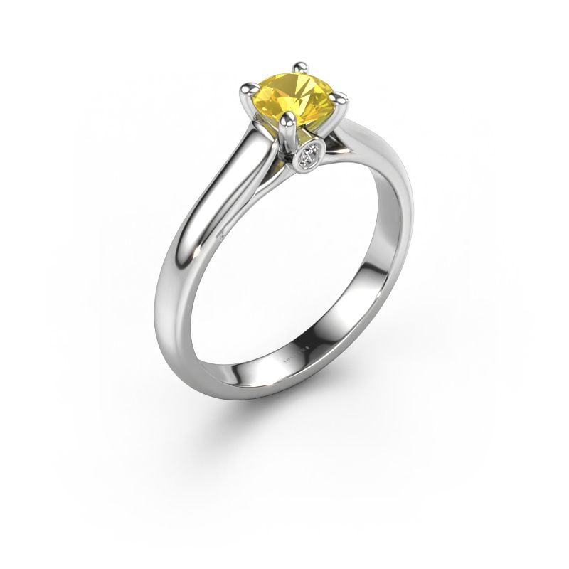 Bague de fiançailles Valorie RND 1 950 platine saphir jaune 5 mm