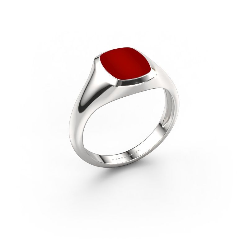 Pinky ring Benjamin 1 Light 950 platinum carnelian 10x8 mm