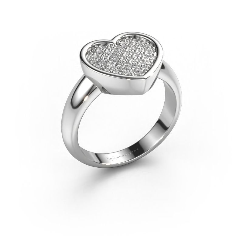 Bague Veerle 585 or blanc zircone 1 mm