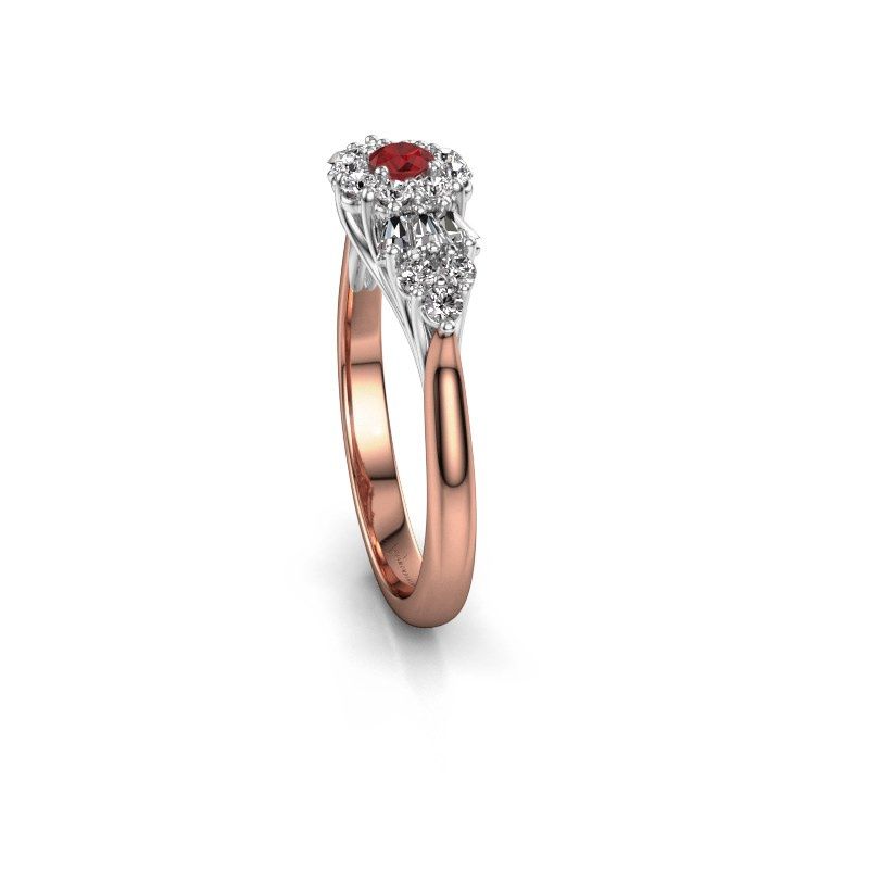 Image of Engagement ring Carisha 585 rose gold ruby 3 mm
