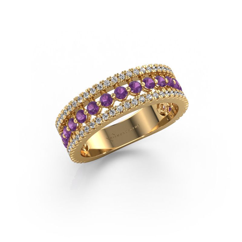 Ring Elizbeth 1 585 gold amethyst 2 mm