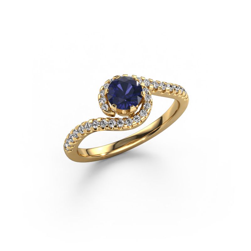 Bague de fiançailles Elli 585 or jaune saphir 5 mm