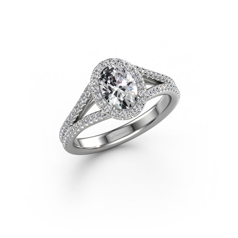 Verlobungsring Verla ovl 2 585 Weißgold Diamant 1.074 crt