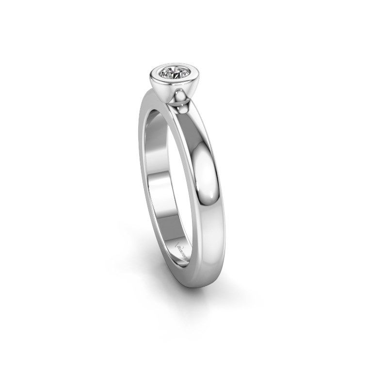 Image of Stacking ring Eloise Round 585 white gold diamond 0.10 crt