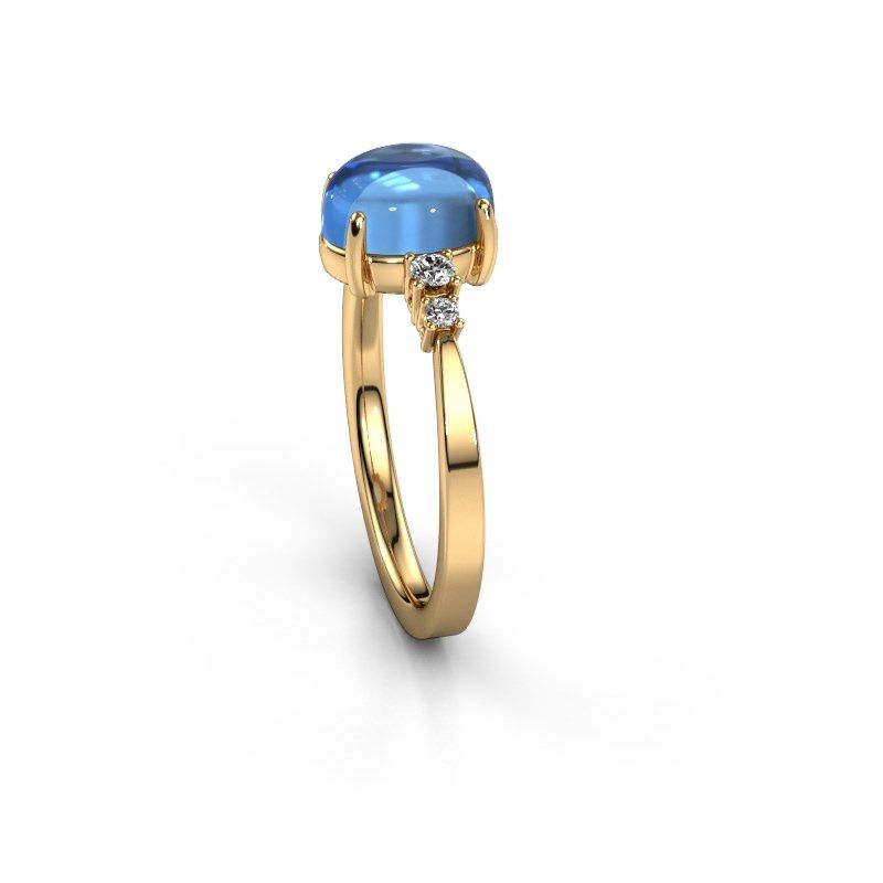 Afbeelding van Ring Jelke 585 goud blauw topaas 8x6 mm