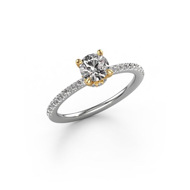 Verlovingsring Crystal rnd 4 585 witgoud diamant 0.910 crt